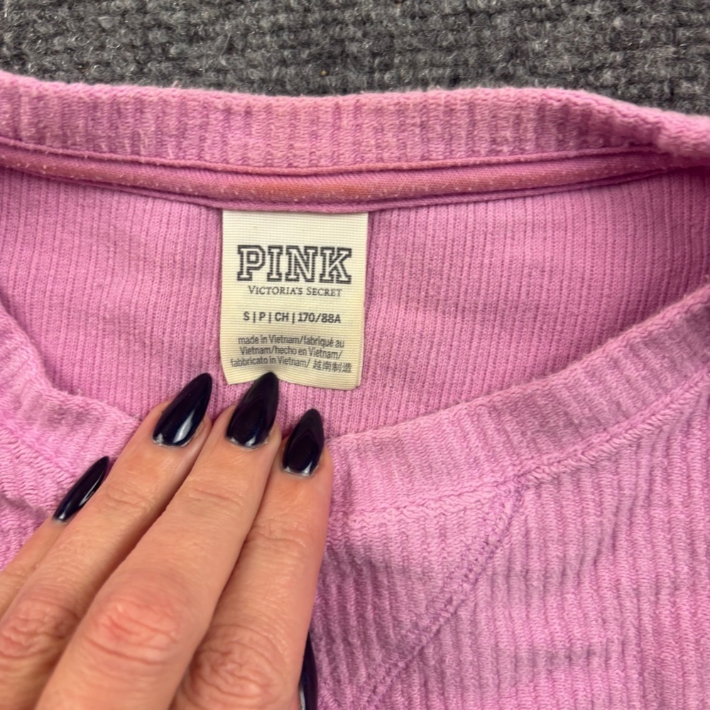 PINK by Victoria’s Secret Women’s Pink Ribbed Crewneck Sweater size: Small - Picture 4 of 7